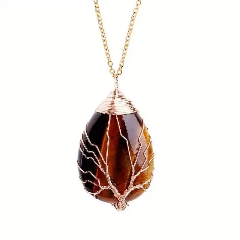 Gemstone Tree Of Life Pendant Necklace